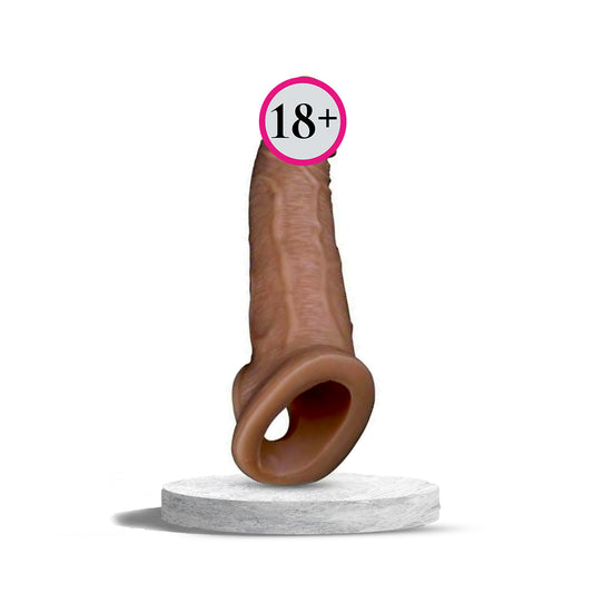 Dragon Condom 8 Inch – Brown Silicone Reusable Extension Sleeve by Morna Mart