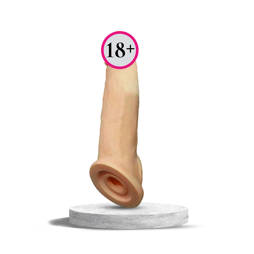 Dragon Condom 8 Inch – Natural Skin Color Silicone Reusable Extension Sleeve by Morna Mart