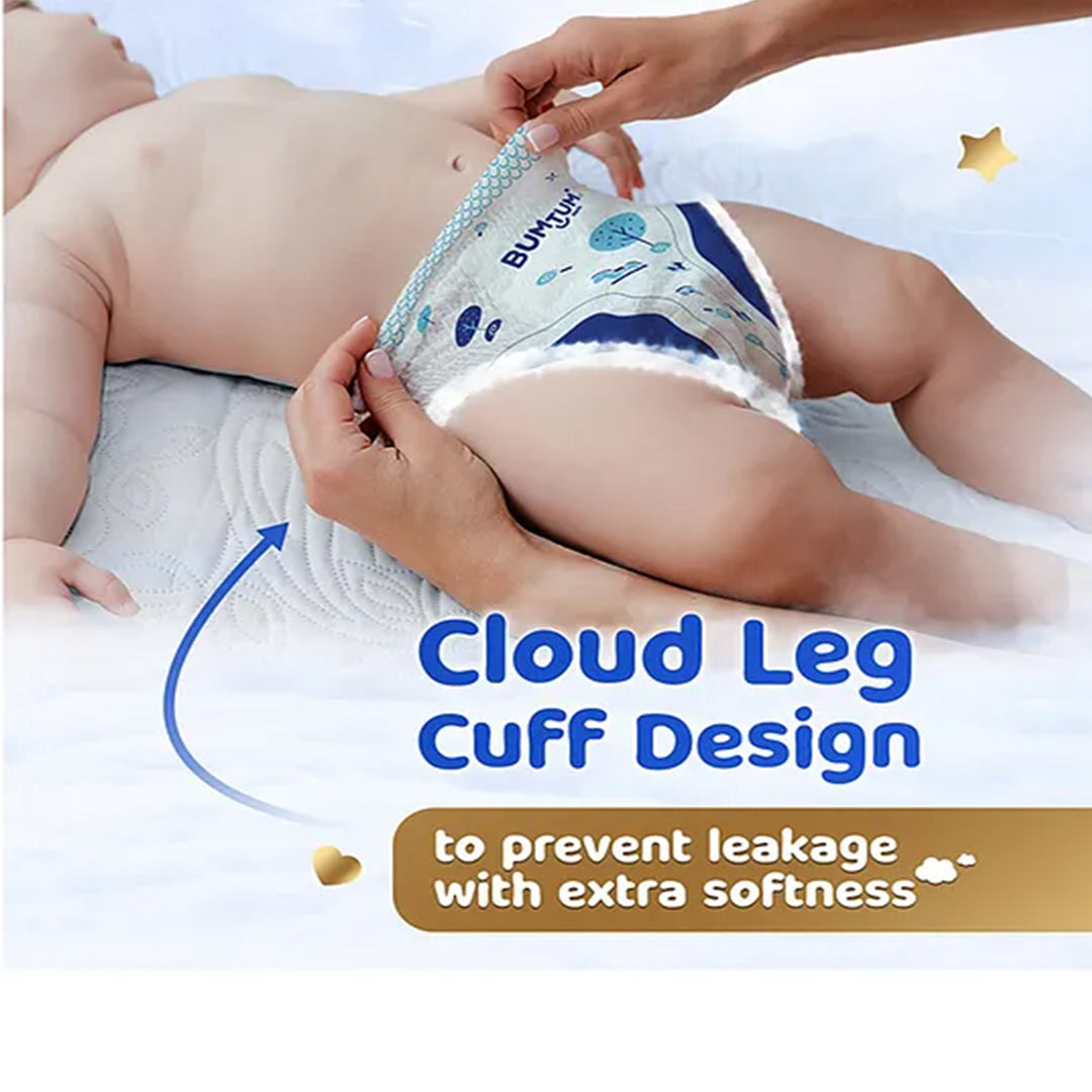 Bumtum Baby Diaper Pants - M Size (72 Pants) | 7-12 kg | Aloe Vera Gel | 12 Hours Protection