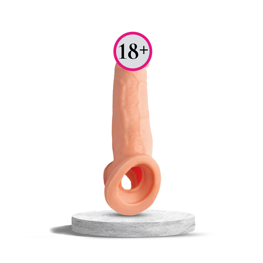 Dragon Condom 8 Inch – Skin Color Silicone Reusable Extension Sleeve by Morna Mart