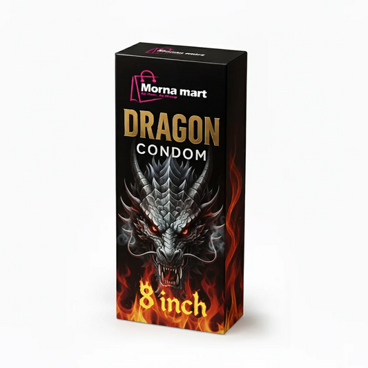 Morna Mart DRAGON Silicone Condom Sleeve – 8 Inch Fire Edition (Premium Silicone)
