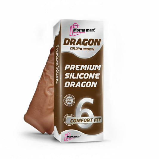 Morna Mart Dragon Silicone Sleeve No. 6 Comfort Fit Brown | Premium Body-Safe Silicone Sleeve