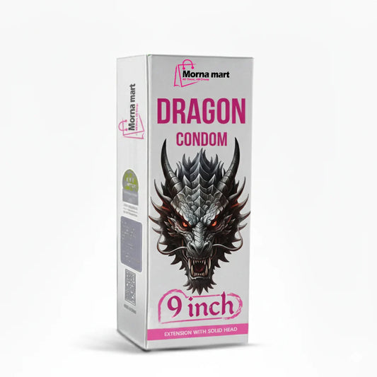 Morna Mart DRAGON Silicone Condom Sleeve – 9 Inch Solid Head Extension