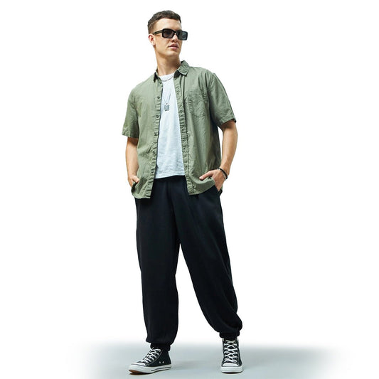 Buy Men's Regular Jogger Online - Men's Regular Fit Black Fleece Jogger | Morna Mart