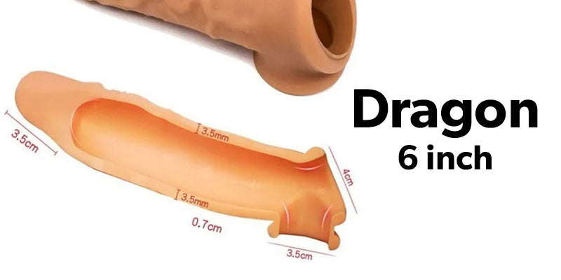 6 Inch Dragon Silicone Sleeve Washable for Men