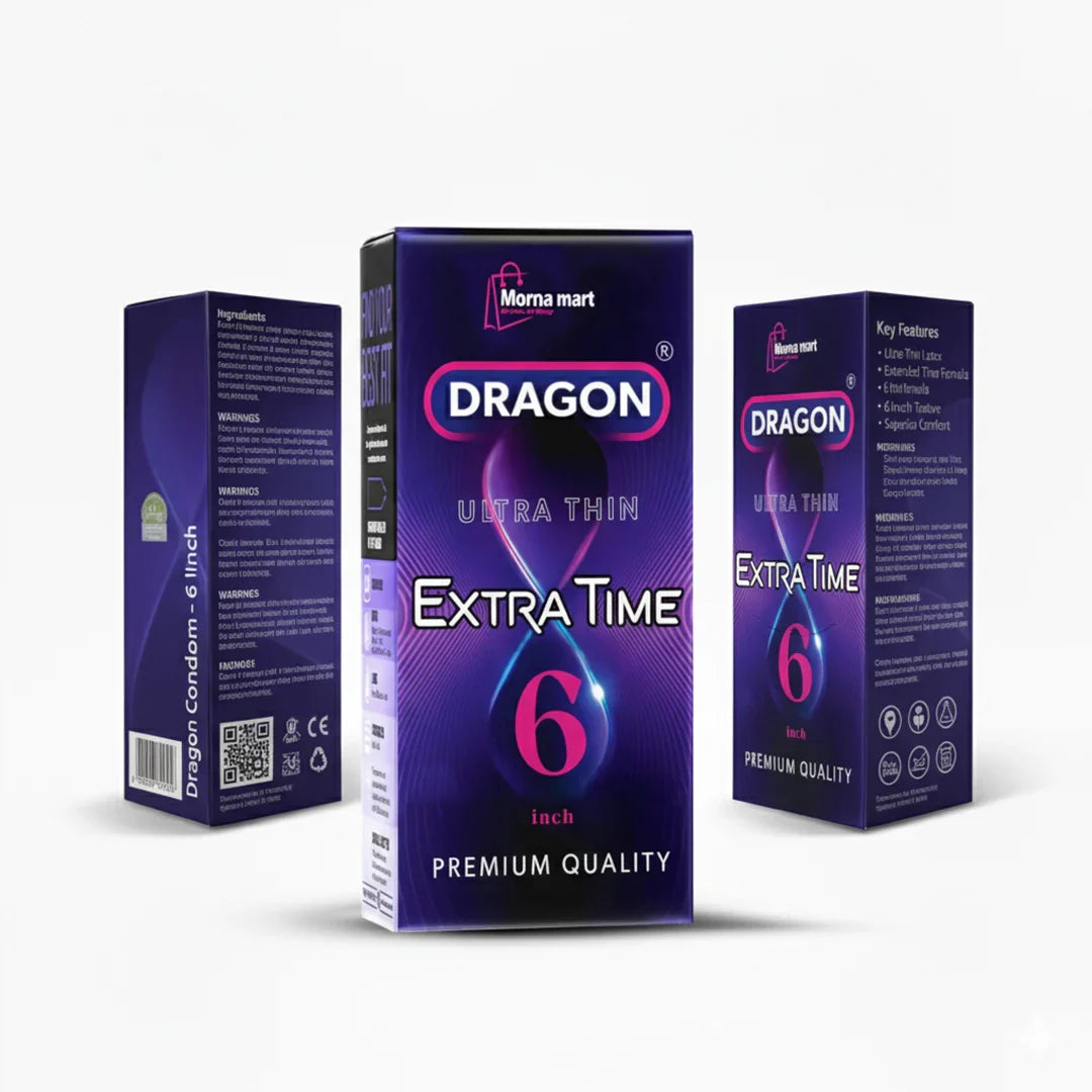 Morna Mart DRAGON Ultra Thin Extra Time Silicone Sleeve – 6 Inch (Premium Quality)