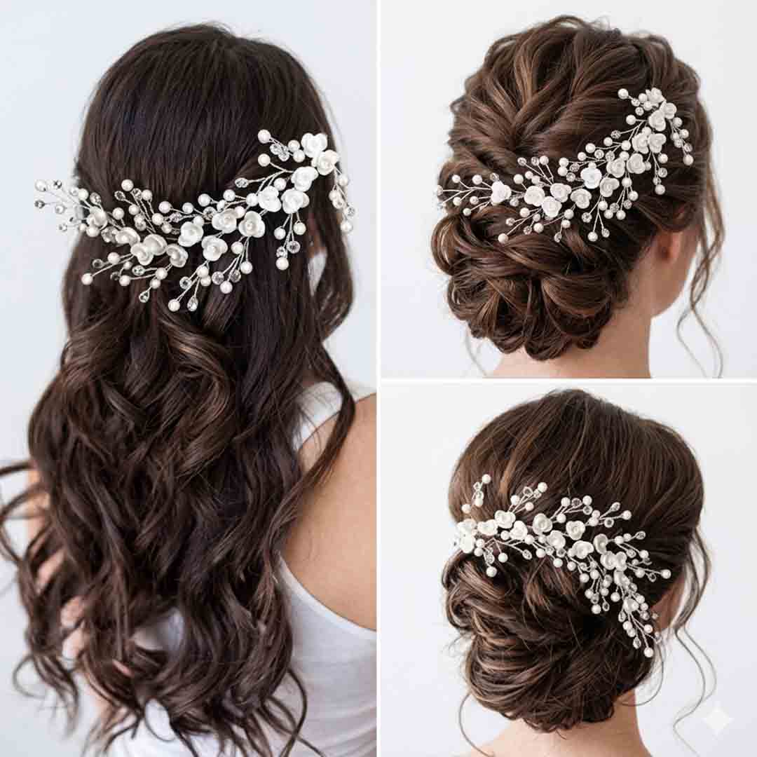 bridal pearl hair vine
