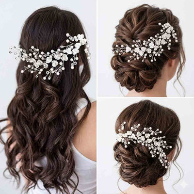 Bridal Pearl Hair Vine Accessory – Elegant Wedding Hair Pin for Women & Girls (Bridal Hair Jewelry)