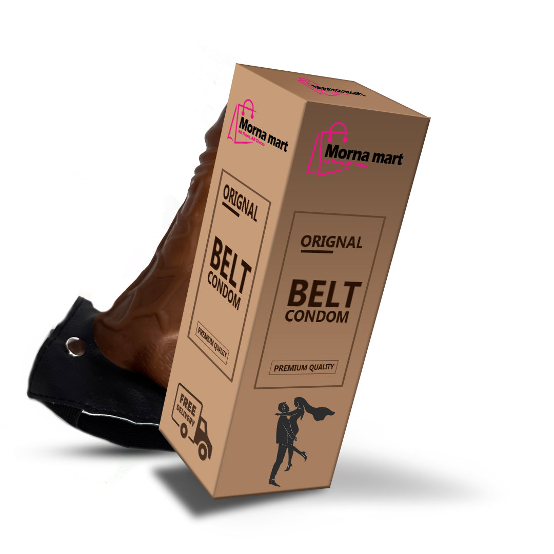Belt Condom 9 Inch – Brown Silicone Reusable Extension Sleeve by Morna Mart