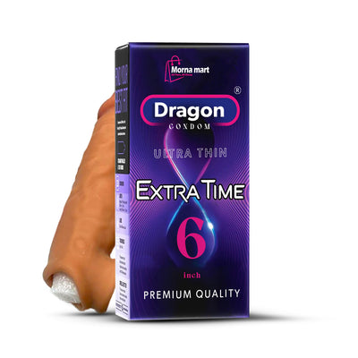 Dragon Condom Extra Time 6 In – Ultra Thin Reusable Silicone Sleeve | Morna Mart