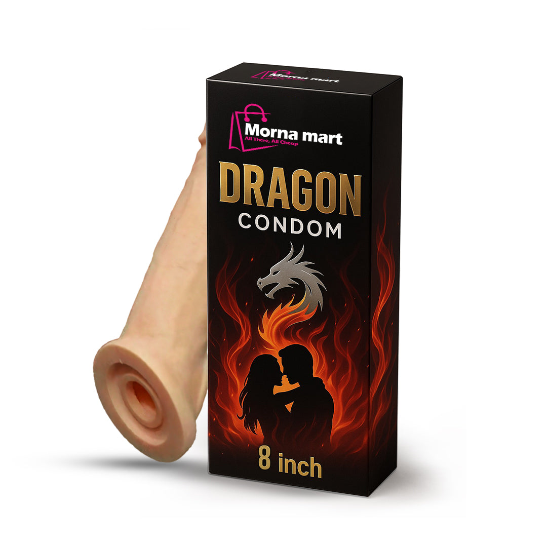 Dragon Condom 8 Inch – Natural Skin Silicone Reusable Extension Sleeve by Morna Mart