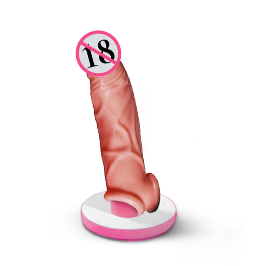 Dragon Fit 6 Inch Reusable Silicone Condom Sleeve on White Background – Morna Mart
