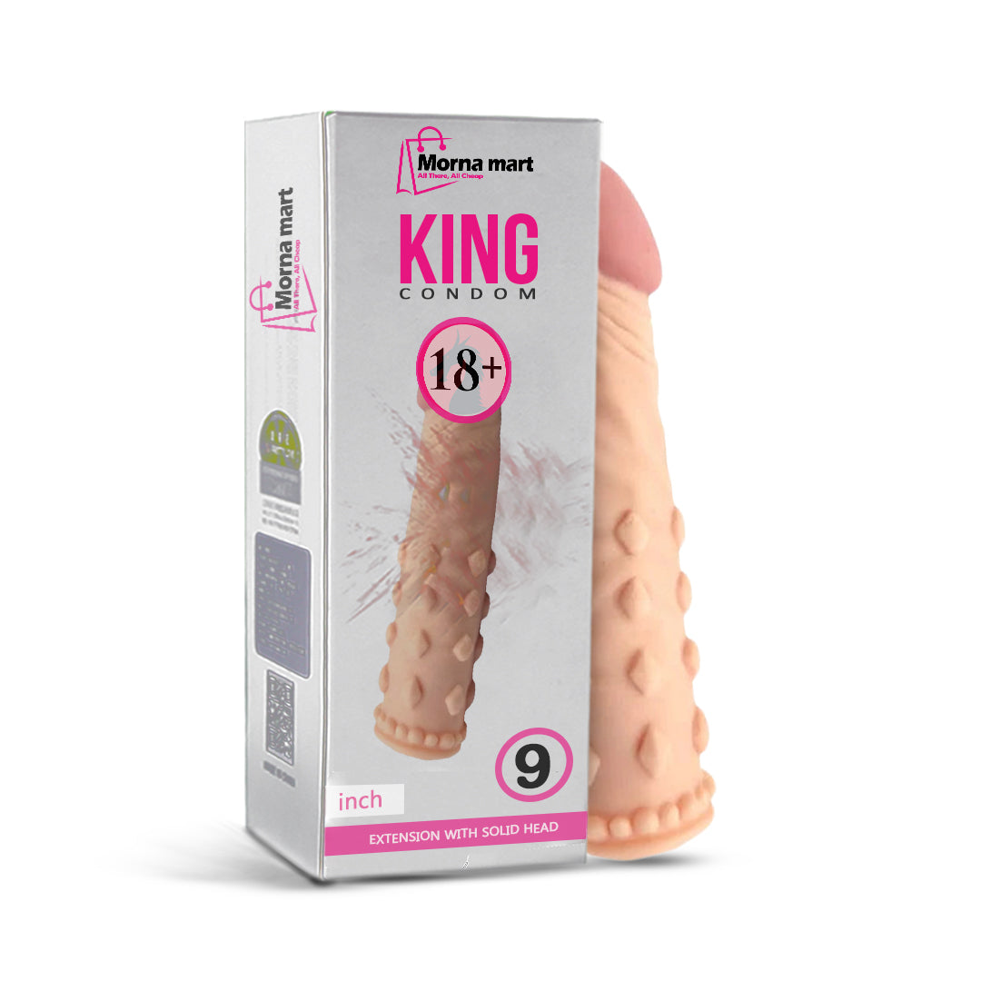 King Condom 9 Inch – Silicone Extension Sleeve with Solid Head by Morna Mart