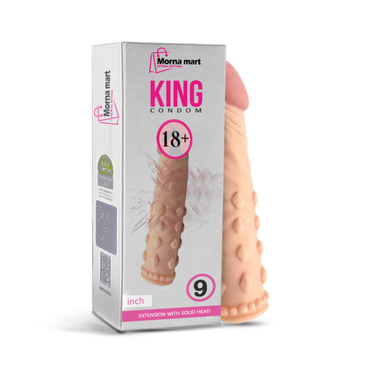 King Condom 9 Inch – Silicone Extension Sleeve with Solid Head by Morna Mart