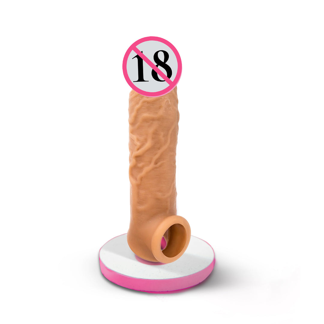 Dragon Fit 6 Inch Reusable Silicone Condom Sleeve on White Background – Morna Mart
