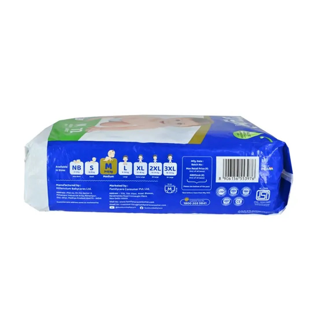 Bumtum Baby Diaper Pants - M Size (72 Pants) | 7-12 kg | Aloe Vera Gel | 12 Hours Protection