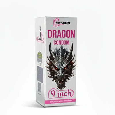 Morna Mart DRAGON Silicone Condom Sleeve – 9 Inch Solid Head Extension