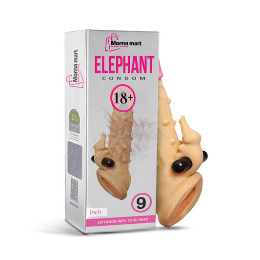 Elephant Condom 9 In – Silicone Extension Sleeve with Solid Head | Morna Mart