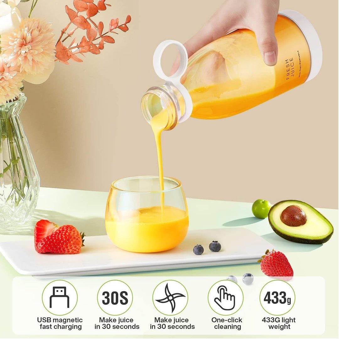 Buy Fresh Juice™ Portable USB Blender – Rechargeable Mini Juicer Bottle for Smoothies & Shakes (350ml) Online - | Morna Mart