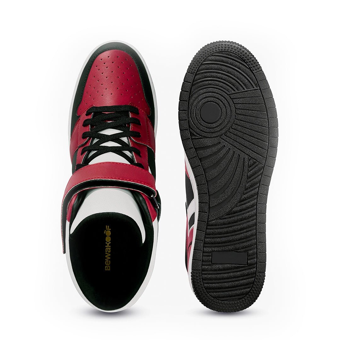 Buy Men’s Sneakers Online - Men’s High Red & Black Sneakers | Morna Mart