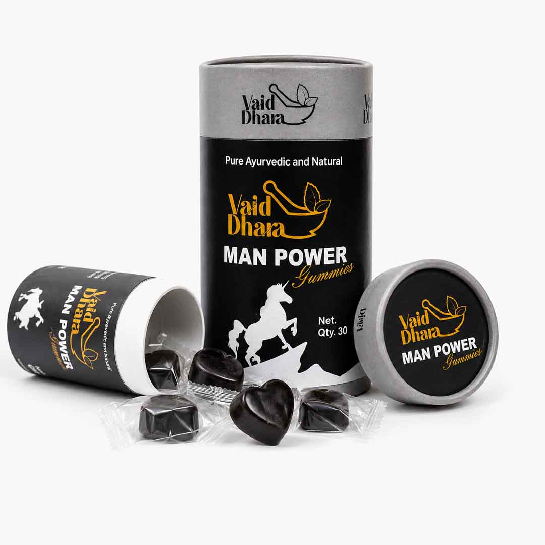 Vaid Dhara Man Power Gummies with Ashwagandha Shilajit and Safed Musli 30 Gummies Pack