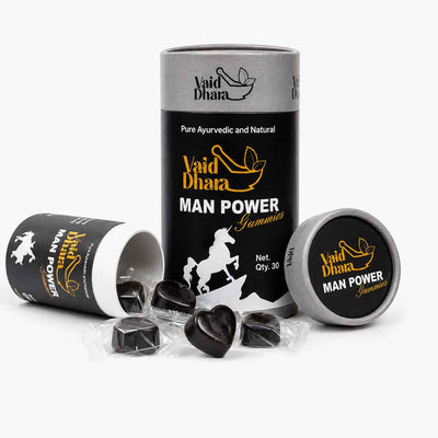 Vaid Dhara Man Power Gummies | Ashwagandha, Shilajit & Safed Musli | Ayurvedic Wellness Gummies | 30 Gummies